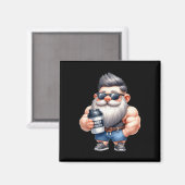 Whey Protein Gnome Vater Funny Bodybuilder Graphic Magnet (Vorderseite/Rückseite)