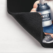 Whey Protein Gnome Vater Funny Bodybuilder Graphic Mousepad (Ecke)