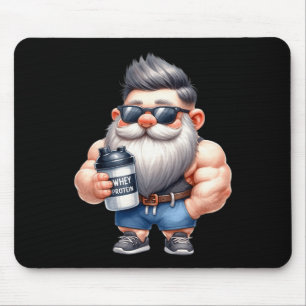 Whey Protein Gnome Vater Funny Bodybuilder Graphic Mousepad