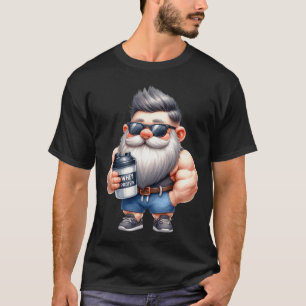 Whey Protein Gnome Vater Funny Bodybuilder Graphic T-Shirt