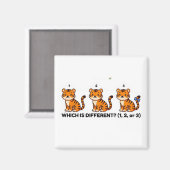 Which Is Different? Cute Tiger Animal World Game Magnet (Vorderseite/Rückseite)
