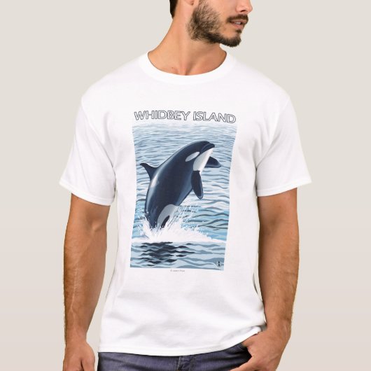 Whidbey Insel, WashingtonOrca Springen T-Shirt (Vorderseite)