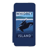 Whidbey Insel, WashingtonOrca und Kalb Incipio iPhone Geldbeutel-Hülle (Folio Vorderseite)
