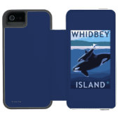 Whidbey Insel, WashingtonOrca und Kalb Incipio iPhone Geldbeutel-Hülle (Folio Geöffnet)