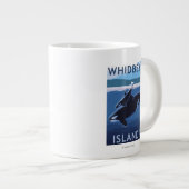 Whidbey Insel, WashingtonOrca und Kalb Jumbo-Tasse (Vorderseite Rechts)