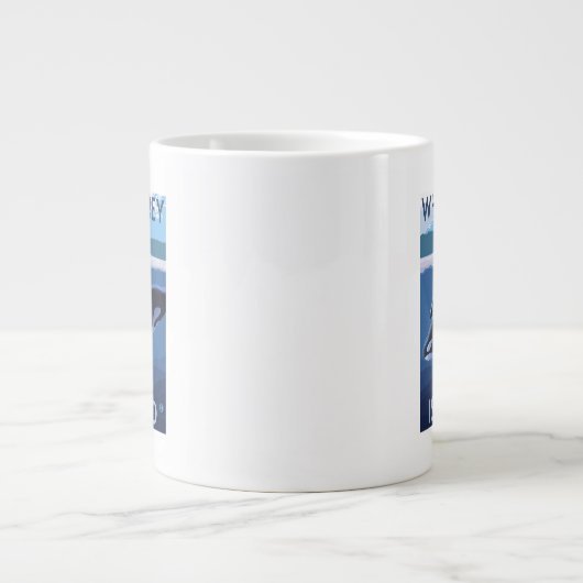 Whidbey Insel, WashingtonOrca und Kalb Jumbo-Tasse (Vorderseite)