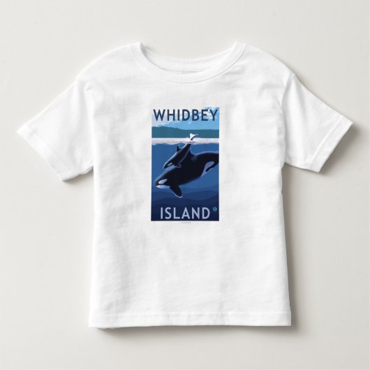 Whidbey Insel, WashingtonOrca und Kalb Kleinkind T-shirt (Vorderseite)