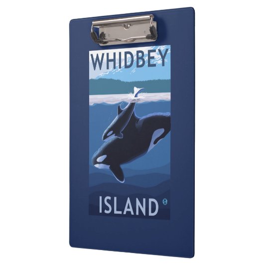 Whidbey Insel, WashingtonOrca und Kalb Klemmbrett (Links)