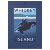 Whidbey Insel, WashingtonOrca und Kalb Klemmbrett (Rückseite)