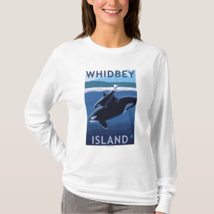 Whidbey Insel, WashingtonOrca und Kalb T-Shirt