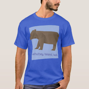 Whidbey Island Brown Origami Bear Abstrakt Geometr T-Shirt