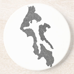 Whidbey Island Island County Karten Design Getränkeuntersetzer