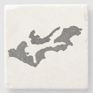Whidbey Island Island County Karten Design Steinuntersetzer