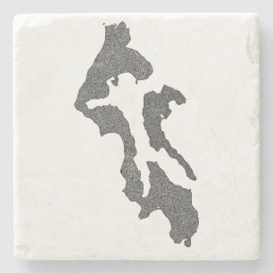Whidbey Island Island County Karten Design Steinuntersetzer