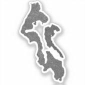 Whidbey Island Island County Map Design Aufkleber (Vorderseite)