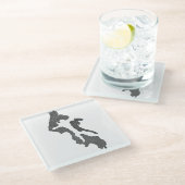 Whidbey Island Island County Map Design Glasuntersetzer (Schrägansicht)