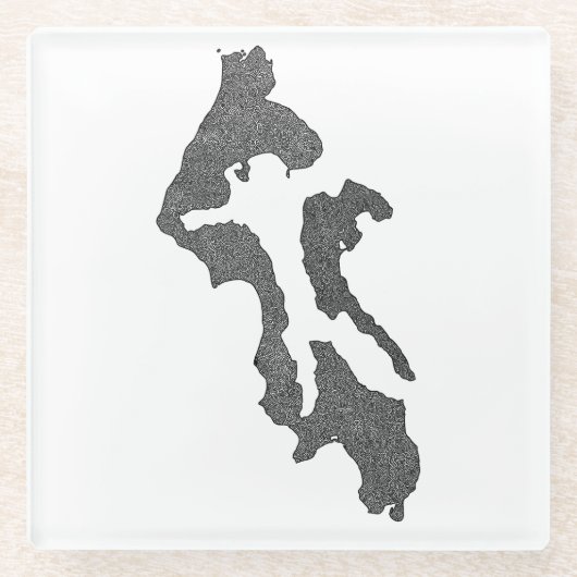 Whidbey Island Island County Map Design Glasuntersetzer (Vorderseite)