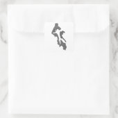 Whidbey Island Island County Map Design Quadratischer Aufkleber (Tasche)