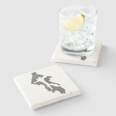 Whidbey Island Island County Map Design Steinuntersetzer (Seitenansicht)