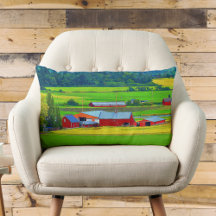 Whidbey Island Red Barn Lumbar Pillow