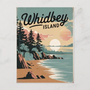 Whidbey Island Vintage Postkarte