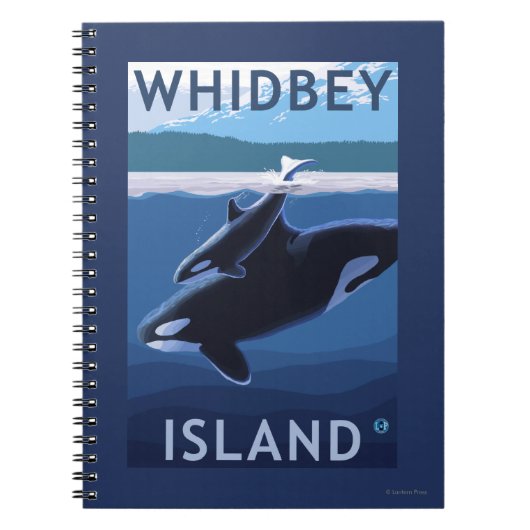 Whidbey Island, Washington Orca und Calf Notizblock (Vorderseite)