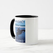 Whidbey Island, Washington Orca und Calf Tasse (Vorderseite Links)