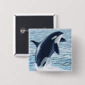 Whidbey Island, WashingtonOrca Jumping Button (Vorne & Hinten)