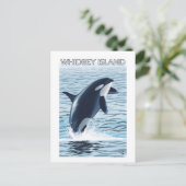 Whidbey Island, WashingtonOrca Jumping Postkarte (Stehend Vorderseite)