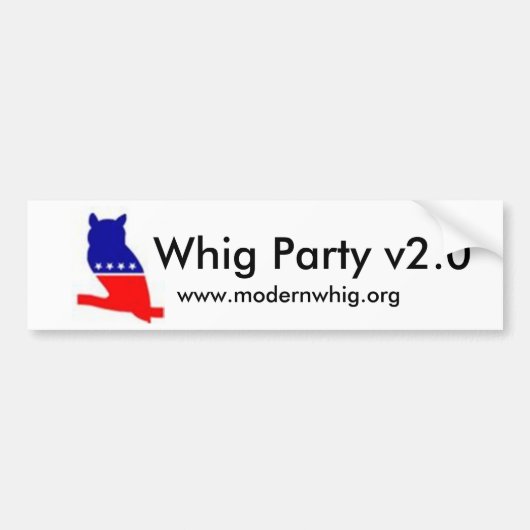 whigowl2, Whig-Party v2.0, www.modernwhig.org Autoaufkleber (Vorne)