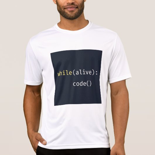 While Alive Code – Programmer T-Shirt (Vorderseite)