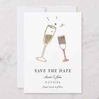 Whimal Champagne Save the Date Card mit Foto