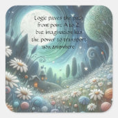 Whimical Night & Quote Quadratischer Aufkleber (Vorderseite)