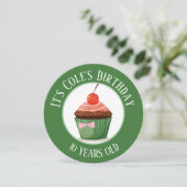 Whimicsal Cupcake mit Chery-Kindergeburtstag Einladung (Stehend Vorderseite)