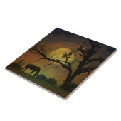Whimiscal Horn and Moon Art Tile Fliese (Seite)