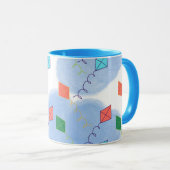 Whimiscal Kites Multicolored Sky Pattern Tasse (VorderseiteRechts)