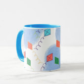 Whimiscal Kites Multicolored Sky Pattern Tasse (Vorderseite Links)