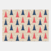 Whimiscal Nordic Christmas Trees and Deers Geschenkpapier Set (Vorderseite 2)