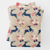 Whimiscal Nordic Christmas Trees and Deers Geschenkpapier Set (Beispiel)