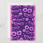 Whimiscal Purple and Pink 4th Birthday Party Einladung (Rückseite)