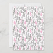 Whimiscal rosa und graue einladung (Rückseite)