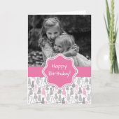 Whimiscal rosa und graue karte (Vorderseite)