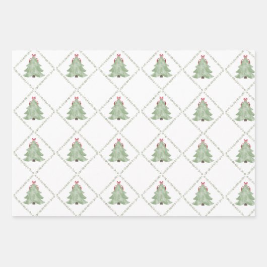 Whimiscal Weihnachtsbaum Wrapping Paper Geschenkpapier Set (Vorderseite 3)