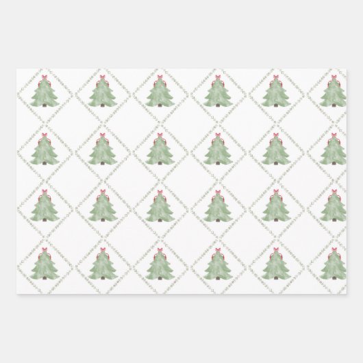 Whimiscal Weihnachtsbaum Wrapping Paper Geschenkpapier Set (Vorderseite 2)