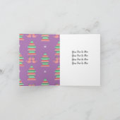 Whimisical Frohe Weihnachts Cat Pattern Lila Dankeskarte (Innenseite)