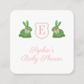 Whimisical Hand Painted Boxwood Bunny QR Code Begleitkarte (Rückseite)