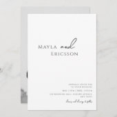 Whimisical Minimalistisches Lässiges Foto Skript H Einladung (Vorne/Hinten)