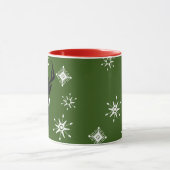 Whimisistische Mongram Deer Snowflakes Weihnachtsf Tasse (Zentrum)