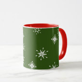 Whimisistische Mongram Deer Snowflakes Weihnachtsf Tasse (VorderseiteRechts)