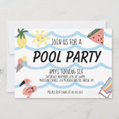 Whimisky Pool Sommer Geburtstagsparty Einladung (Vorderseite)